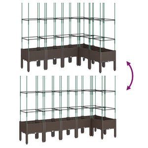 vidaXL Garden Planter with Trellis Brown 160x120x142.5 cm PP