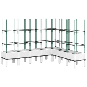 vidaXL Garden Planter with Trellis White 200x160x142.5 cm PP