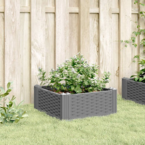 vidaXL Garden Planter with Pegs Light Grey 42.5x42.5x28.5 cm PP