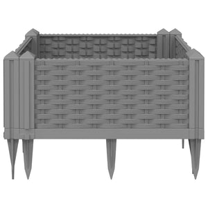 vidaXL Garden Planter with Pegs Light Grey 42.5x42.5x28.5 cm PP