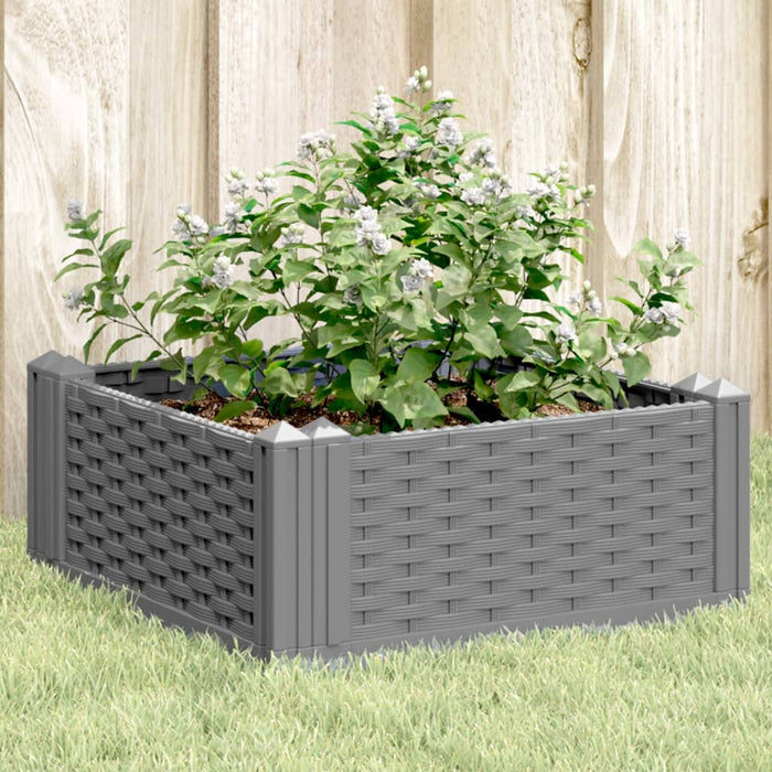 vidaXL Garden Planter with Pegs Light Grey 42.5x42.5x28.5 cm PP