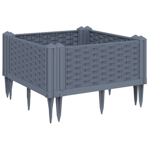 vidaXL Garden Planter with Pegs Grey 42.5x42.5x28.5 cm PP