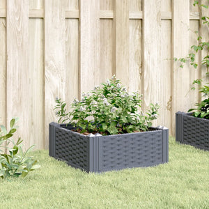 vidaXL Garden Planter with Pegs Grey 42.5x42.5x28.5 cm PP