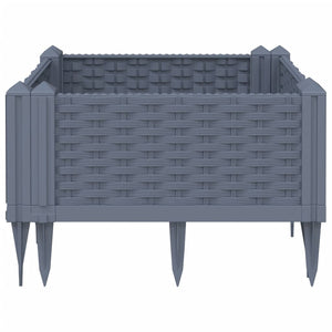 vidaXL Garden Planter with Pegs Grey 42.5x42.5x28.5 cm PP