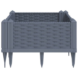 vidaXL Garden Planter with Pegs Grey 42.5x42.5x28.5 cm PP