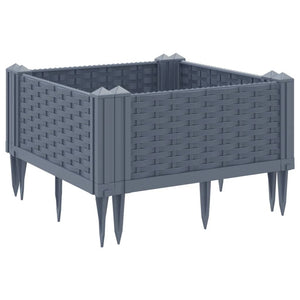 vidaXL Garden Planter with Pegs Grey 42.5x42.5x28.5 cm PP