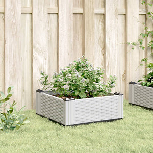 vidaXL Garden Planter with Pegs White 42.5x42.5x28.5 cm PP