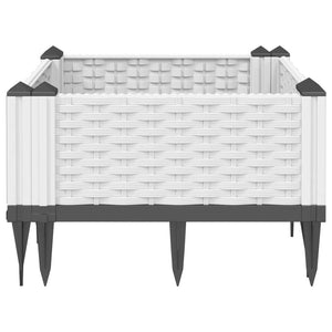 vidaXL Garden Planter with Pegs White 42.5x42.5x28.5 cm PP