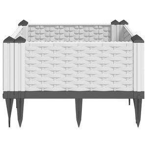 vidaXL Garden Planter with Pegs White 42.5x42.5x28.5 cm PP