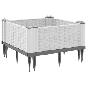 vidaXL Garden Planter with Pegs White 42.5x42.5x28.5 cm PP