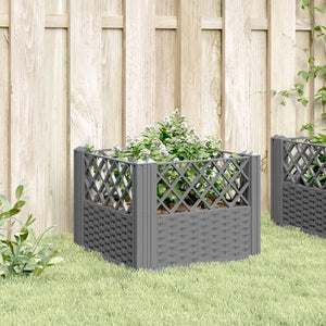 vidaXL Garden Planter with Pegs Light Grey 43.5x43.5x43.5 cm PP