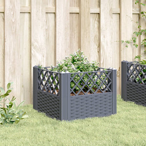 vidaXL Garden Planter with Pegs Grey 43.5x43.5x43.5 cm PP