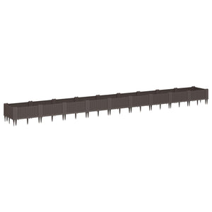 vidaXL Garden Planter with Pegs Brown 362.5x42.5x28.5 cm PP