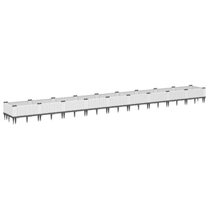 vidaXL Garden Planter with Pegs White 362.5x42.5x28.5 cm PP