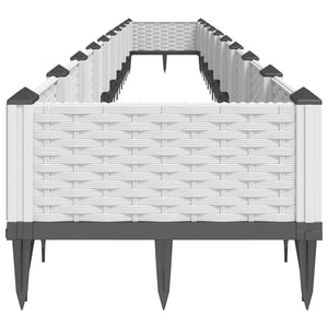 vidaXL Garden Planter with Pegs White 362.5x42.5x28.5 cm PP