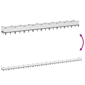 vidaXL Garden Planter with Pegs White 362.5x42.5x28.5 cm PP