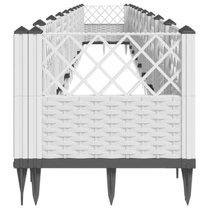 vidaXL Garden Planter with Pegs White 363.5x43.5x43.5 cm PP