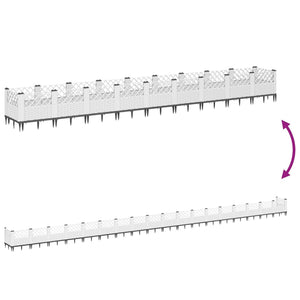 vidaXL Garden Planter with Pegs White 363.5x43.5x43.5 cm PP