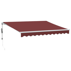 vidaXL Automatic Retractable Awning with LED Burgundy 300x250 cm