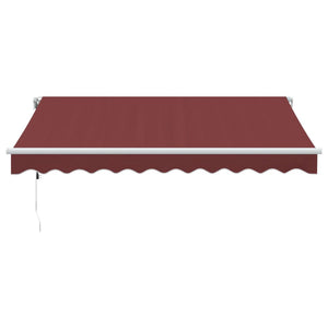 vidaXL Automatic Retractable Awning with LED Burgundy 300x250 cm