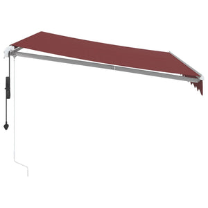 vidaXL Automatic Retractable Awning with LED Burgundy 300x250 cm