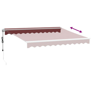 vidaXL Automatic Retractable Awning with LED Burgundy 300x250 cm