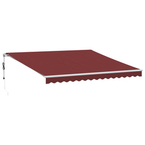 vidaXL Automatic Retractable Awning with LED Burgundy 400x300 cm