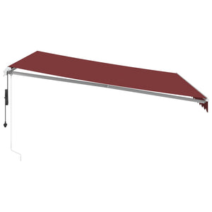 vidaXL Automatic Retractable Awning with LED Burgundy 400x300 cm