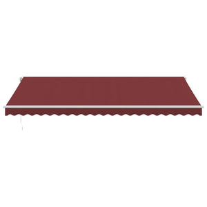 vidaXL Manual Retractable Awning with LED Burgundy 500x300 cm