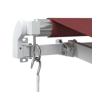 vidaXL Manual Retractable Awning with LED Burgundy 500x300 cm