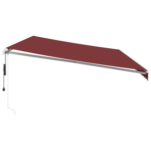 vidaXL Automatic Retractable Awning with LED Burgundy 600x300 cm