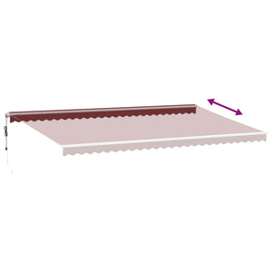 vidaXL Automatic Retractable Awning with LED Burgundy 600x300 cm