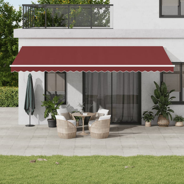 vidaXL Automatic Retractable Awning with LED Burgundy 600x300 cm