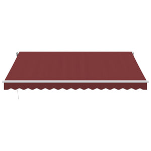 vidaXL Automatic Retractable Awning with LED Burgundy 400x350 cm