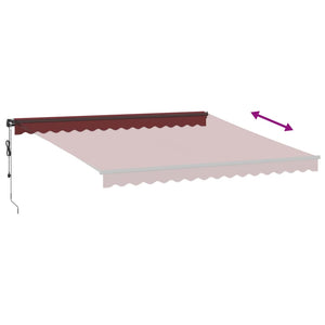 vidaXL Automatic Retractable Awning Burgundy 400x350 cm