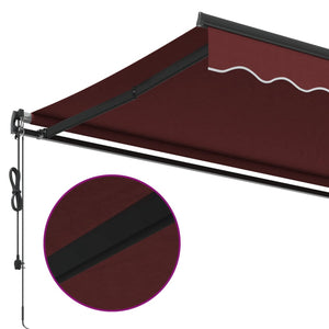 vidaXL Automatic Retractable Awning Burgundy 400x350 cm