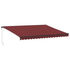 vidaXL Manual Retractable Awning with LEDs Burgundy 450x350 cm