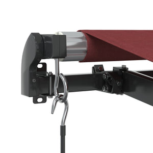 vidaXL Manual Retractable Awning with LEDs Burgundy 450x350 cm