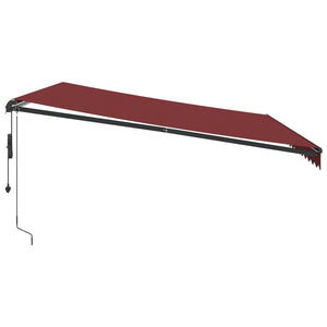 vidaXL Automatic Retractable Awning Burgundy 450x350 cm