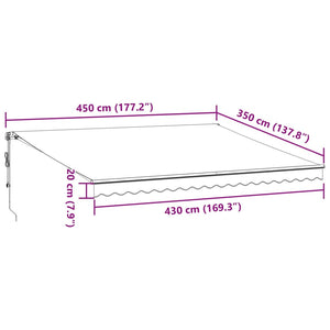 vidaXL Automatic Retractable Awning Burgundy 450x350 cm