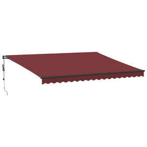 vidaXL Automatic Retractable Awning with LEDs Burgundy 450x350 cm