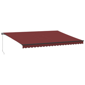 vidaXL Manual Retractable Awning Burgundy 500x350 cm