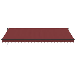 vidaXL Manual Retractable Awning Burgundy 500x350 cm