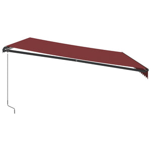 vidaXL Manual Retractable Awning Burgundy 500x350 cm