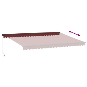 vidaXL Manual Retractable Awning Burgundy 500x350 cm