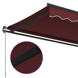 vidaXL Manual Retractable Awning Burgundy 500x350 cm