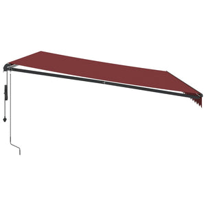 vidaXL Automatic Retractable Awning Burgundy 500x350 cm