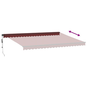 vidaXL Automatic Retractable Awning Burgundy 500x350 cm