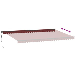 vidaXL Automatic Retractable Awning Burgundy 600x350 cm