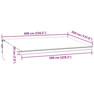 vidaXL Automatic Retractable Awning Burgundy 600x350 cm